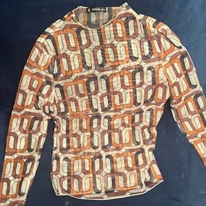 Shein sheer Print top